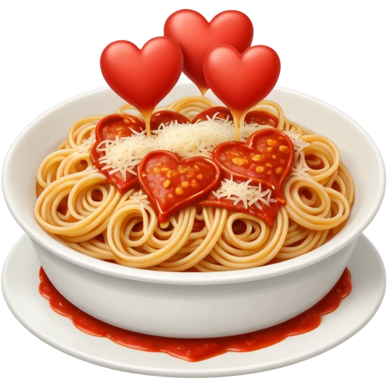 Spaghetti shaped like hearts emoji
