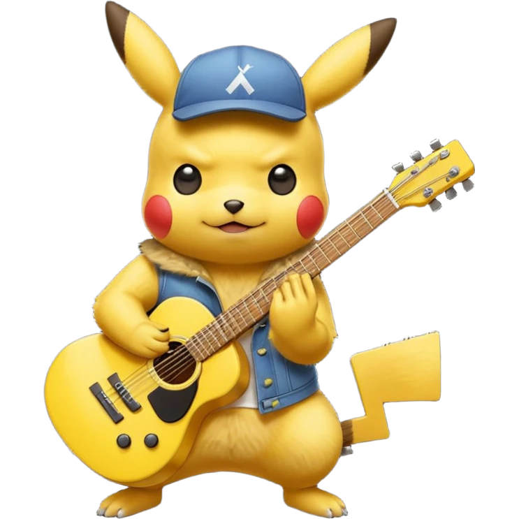 Rockstar pikatchu with guitar emoji