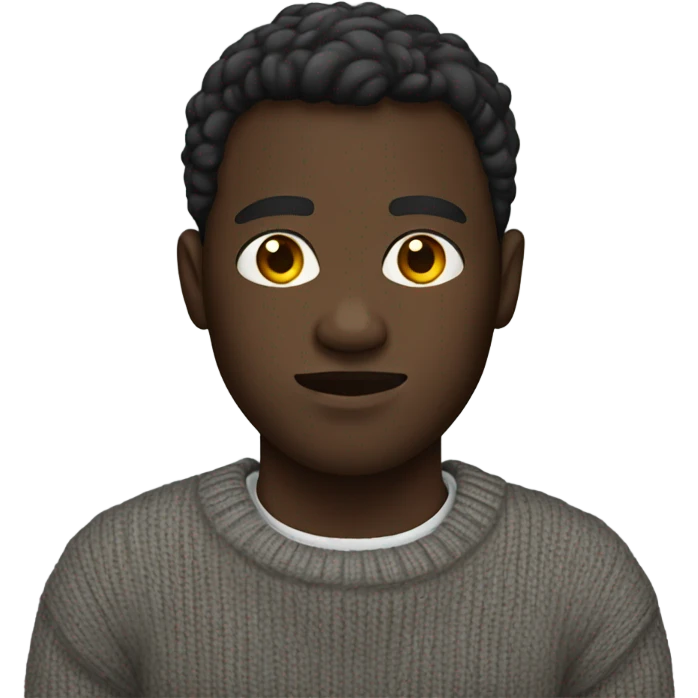 dark-skinned male in sweater emoji