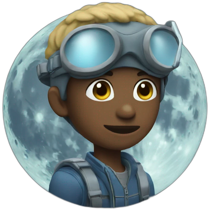 Plane moon boy emoji