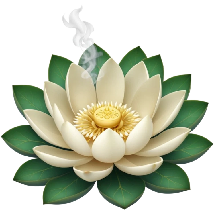 Smoking white Lotus ￼ emoji