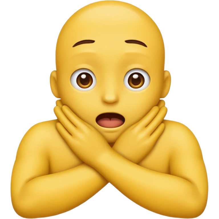 yellow emoji hands choking itself, tight around the neck emoji