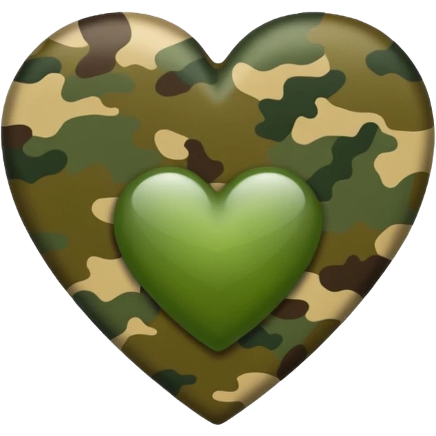 Corazón con estampado militar emoji