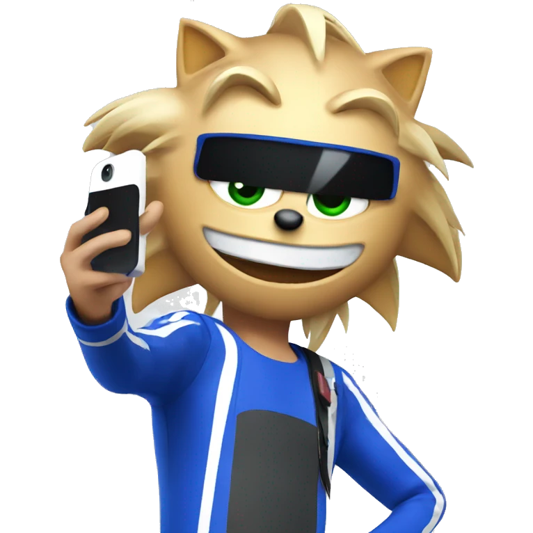 sonic taking a selfie emoji