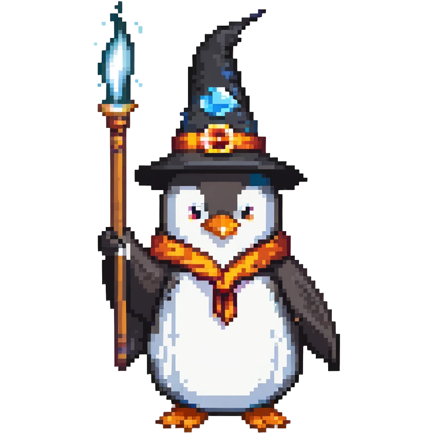 penguin wizard casting spell emoji