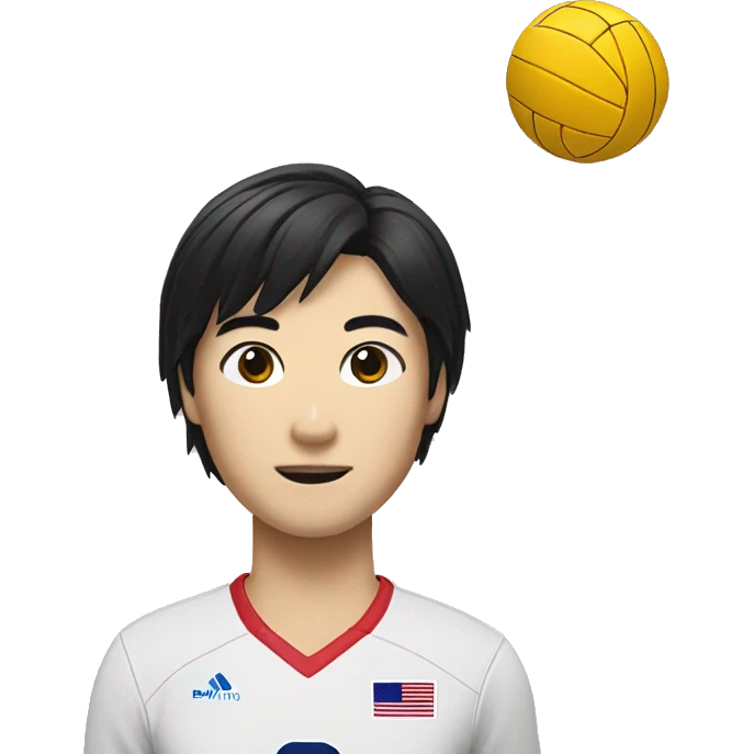 "A volleyball player with black bobbed hair wearing a South Korean uniform with the number 10, who is Asian." emoji