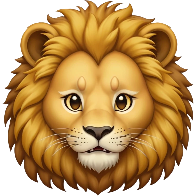 naughty lion looking sideways with mischievous expression emoji