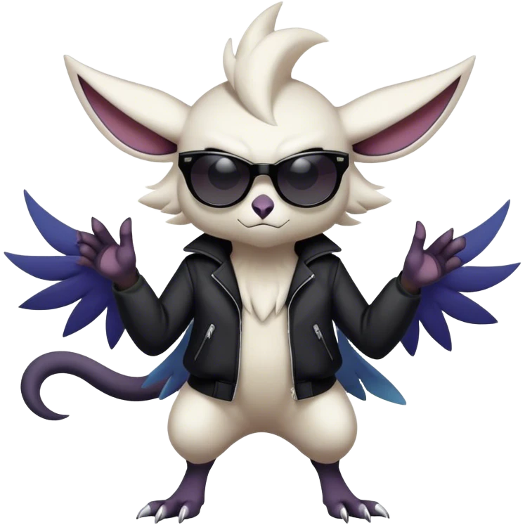 Edgy Cool Kawaii Noibat-Absol-Pokémon Full Body emoji