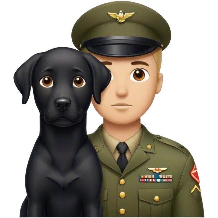 Army guy with black lab emoji