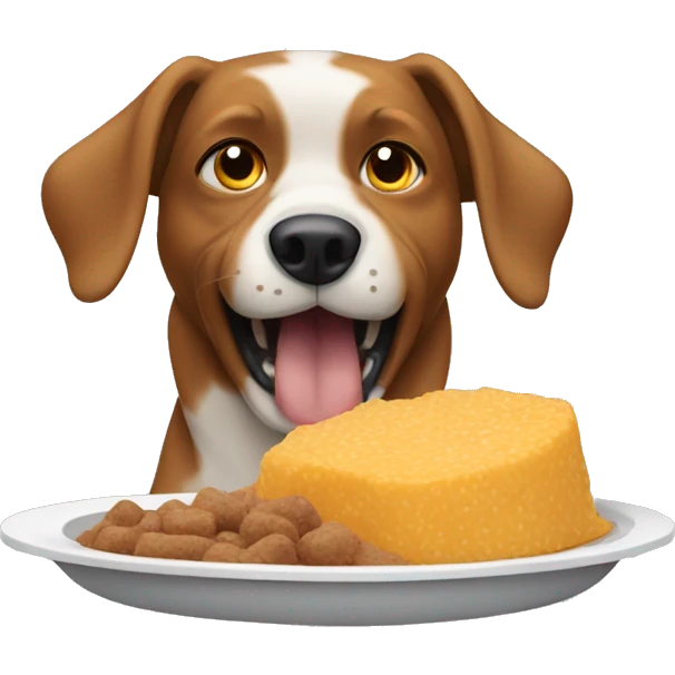 dog eating food emoji