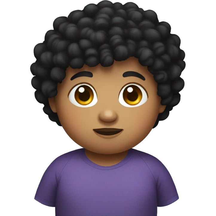 Fat short kid with curly black hair emoji