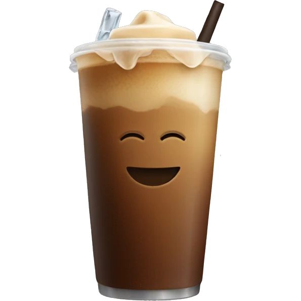 Starbuck ice coffee with ice cubes emoji