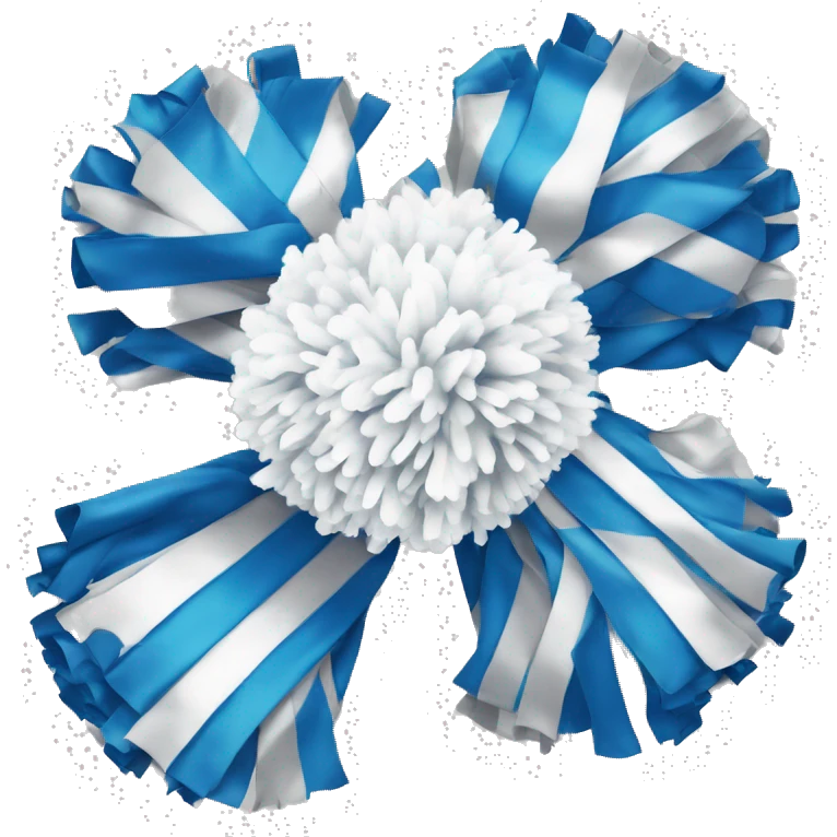 White, blue, silver cheerleading pom poms only emoji