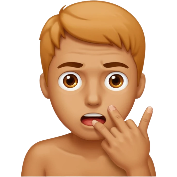 Emoji cara mordiéndose el dedo  emoji