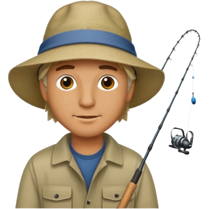 a man holding a fishing rod emoji
