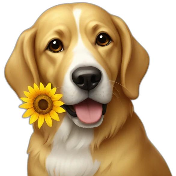 sun Flower dog emoji