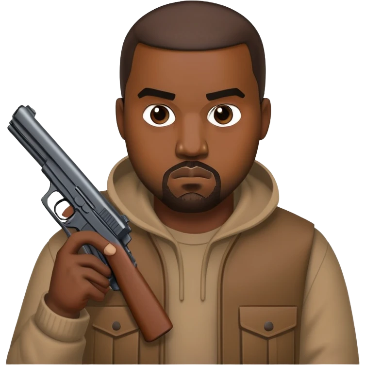 kanye with a gun emoji