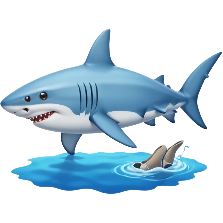 Put the shoes on the fins of the shark emoji