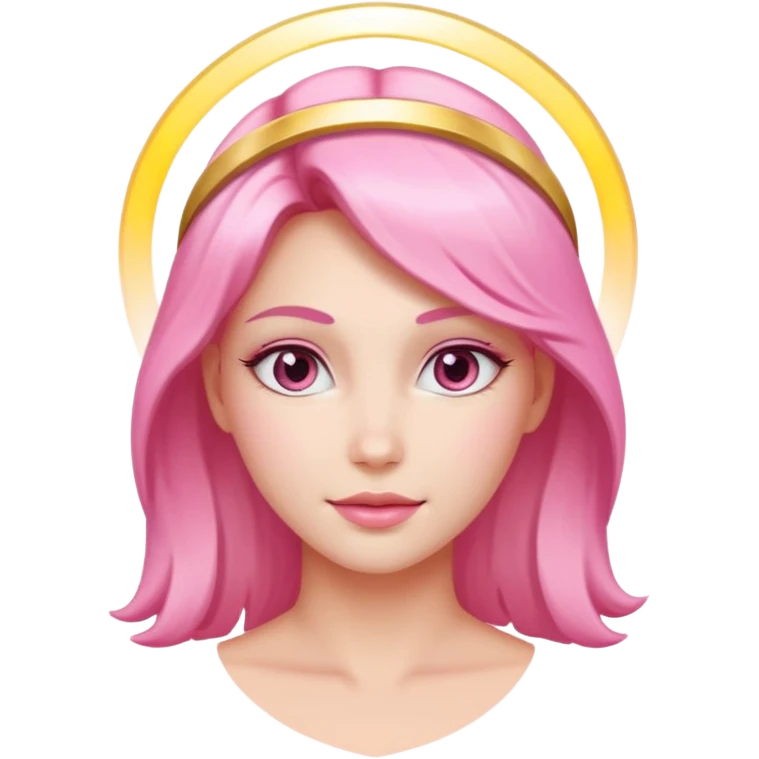 angel emoji, beautiful pink woman with a glowing halo emoji