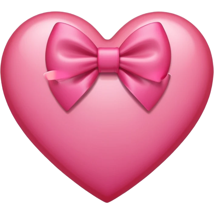 Heart w a pink bow in the front emoji