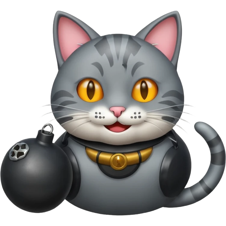 Cat with a bomb smiling evilly  emoji