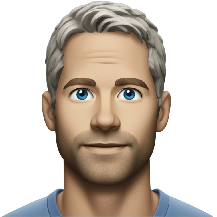 Photo realistic Paul Walker blue eyes grey hair  emoji