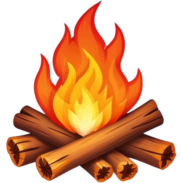 bonfire with wood and flames emoji