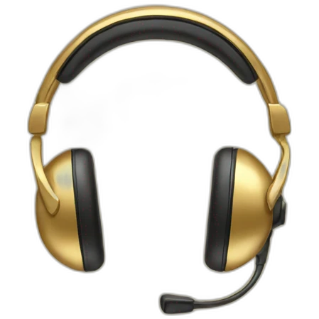 gold headset emoji