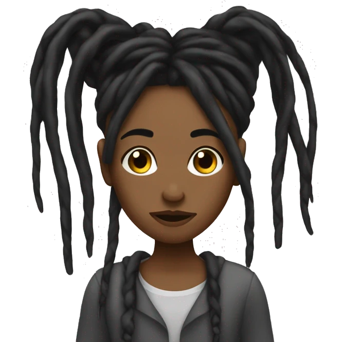 Black girl with long black dreads giving thumbs down emoji