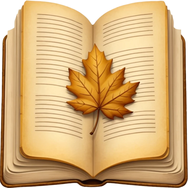 open book, beige and brown colours, autumn vibe emoji