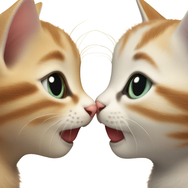 Two baby kittens kissing emoji