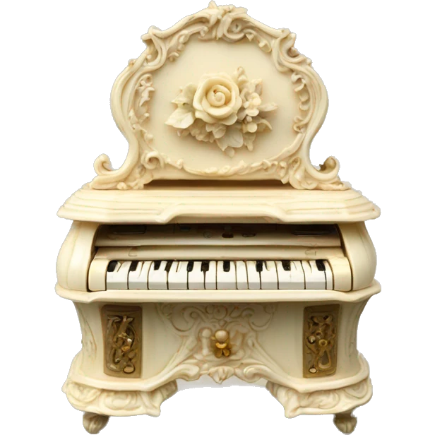 Vintage rococo ivory music box emoji