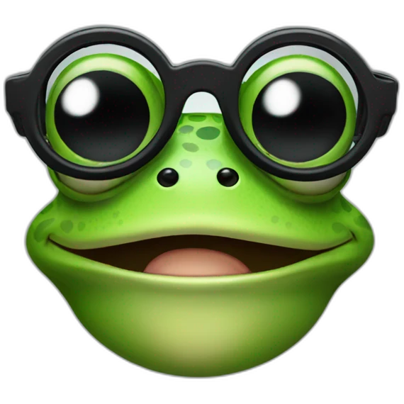 frog with black glasses emoji