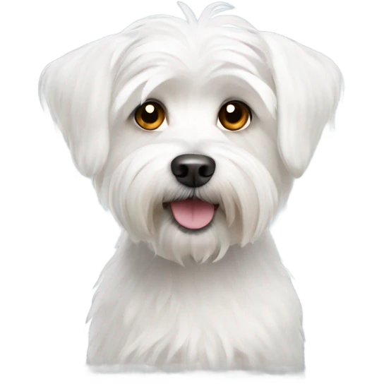 White Maltese terrier dog  emoji