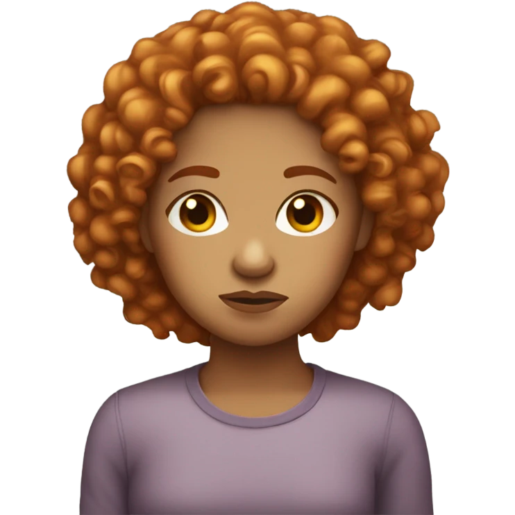 curly hair ginger lightskin girl frowning emoji
