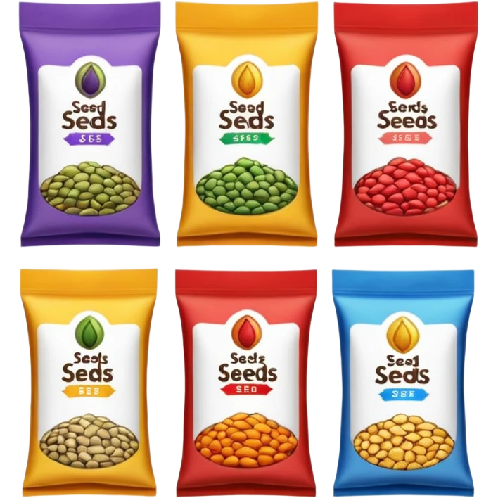 several packs of seeds. Transparent background emoji