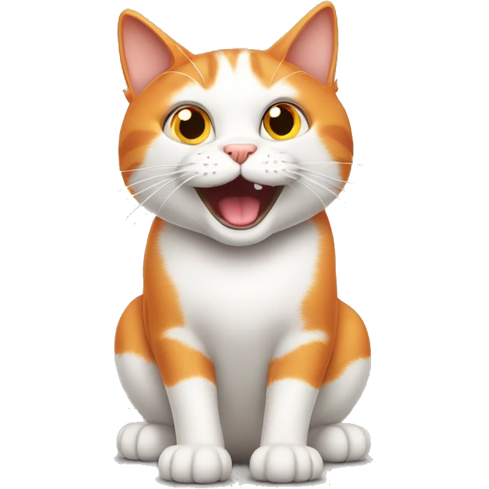 orange white cat being crazy emoji