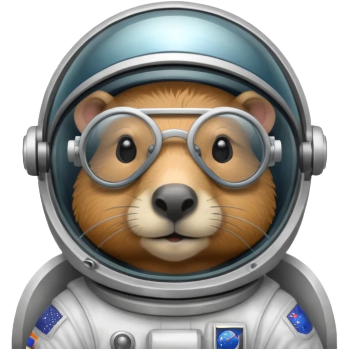 capypara wearing glasses in astronaut helmet emoji