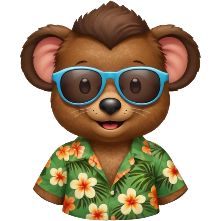 mole with aloha shirt wearing sunglasses emoji