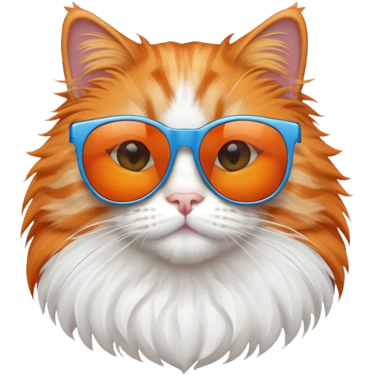 Ginger cat wearing blue sunglasses emoji