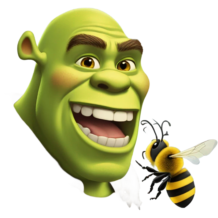 shrek getting stung by a bee  emoji