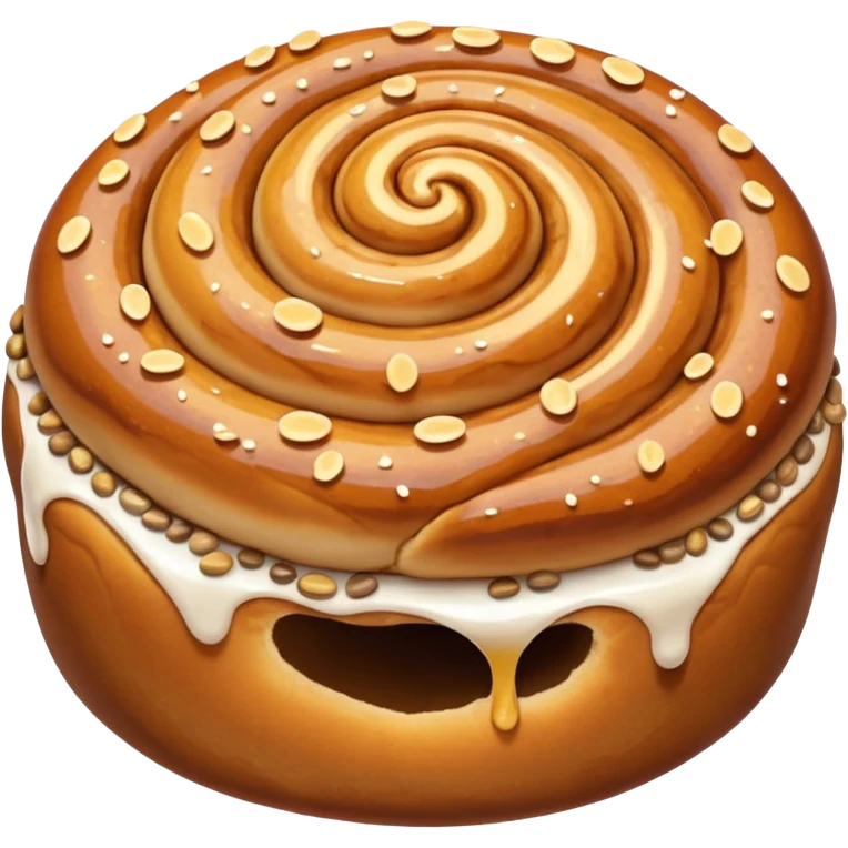 cinnemon bun with sugar pebbles on top emoji