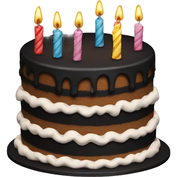 Black birthday cake  emoji