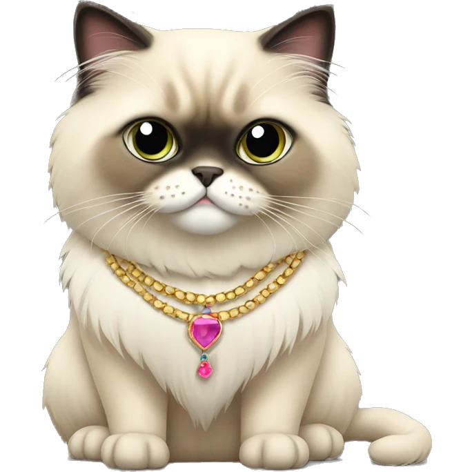 himalayan cat with necklace emoji