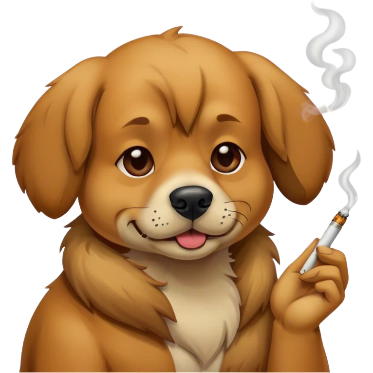 Dog smoking a joint emoji
