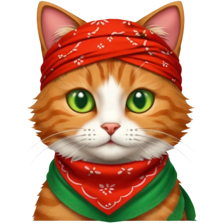 cat with wearing red bandana emoji