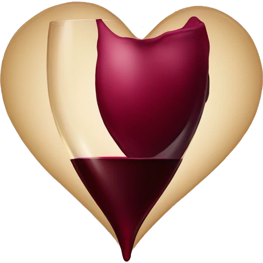 wine color heart emoji