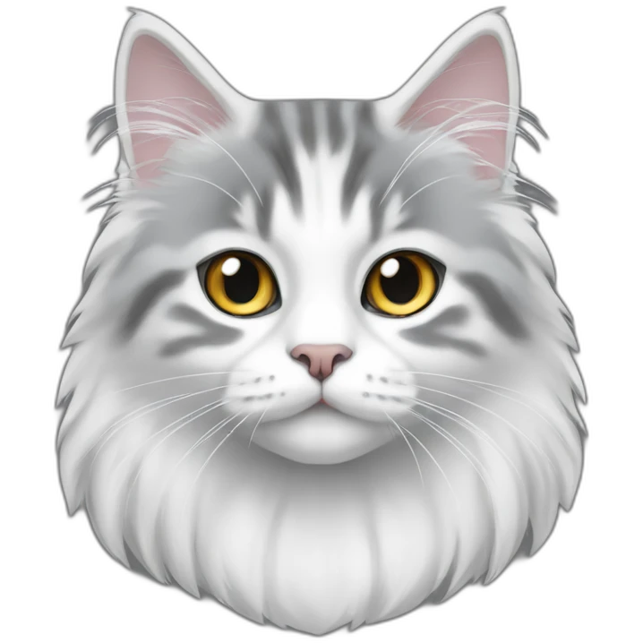 White and gray Siberian Cat emoji