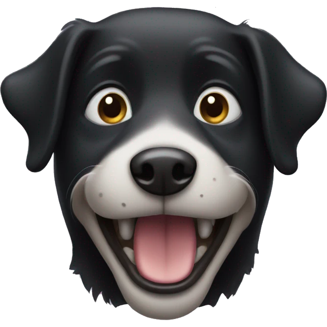 black dog face happy emoji