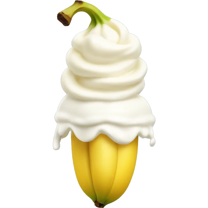 small banana with whipped cream on the end emoji